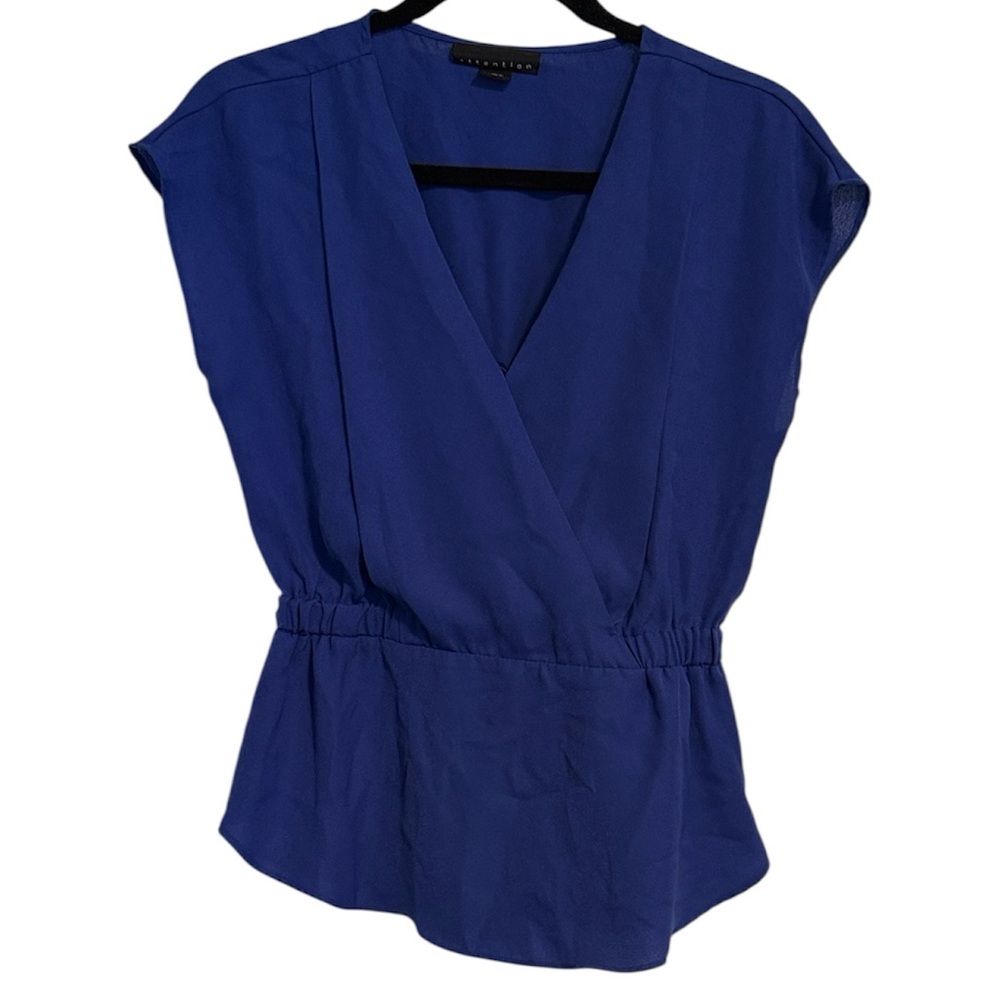 🌻 Attention Royal Blue V-Neck Blouse